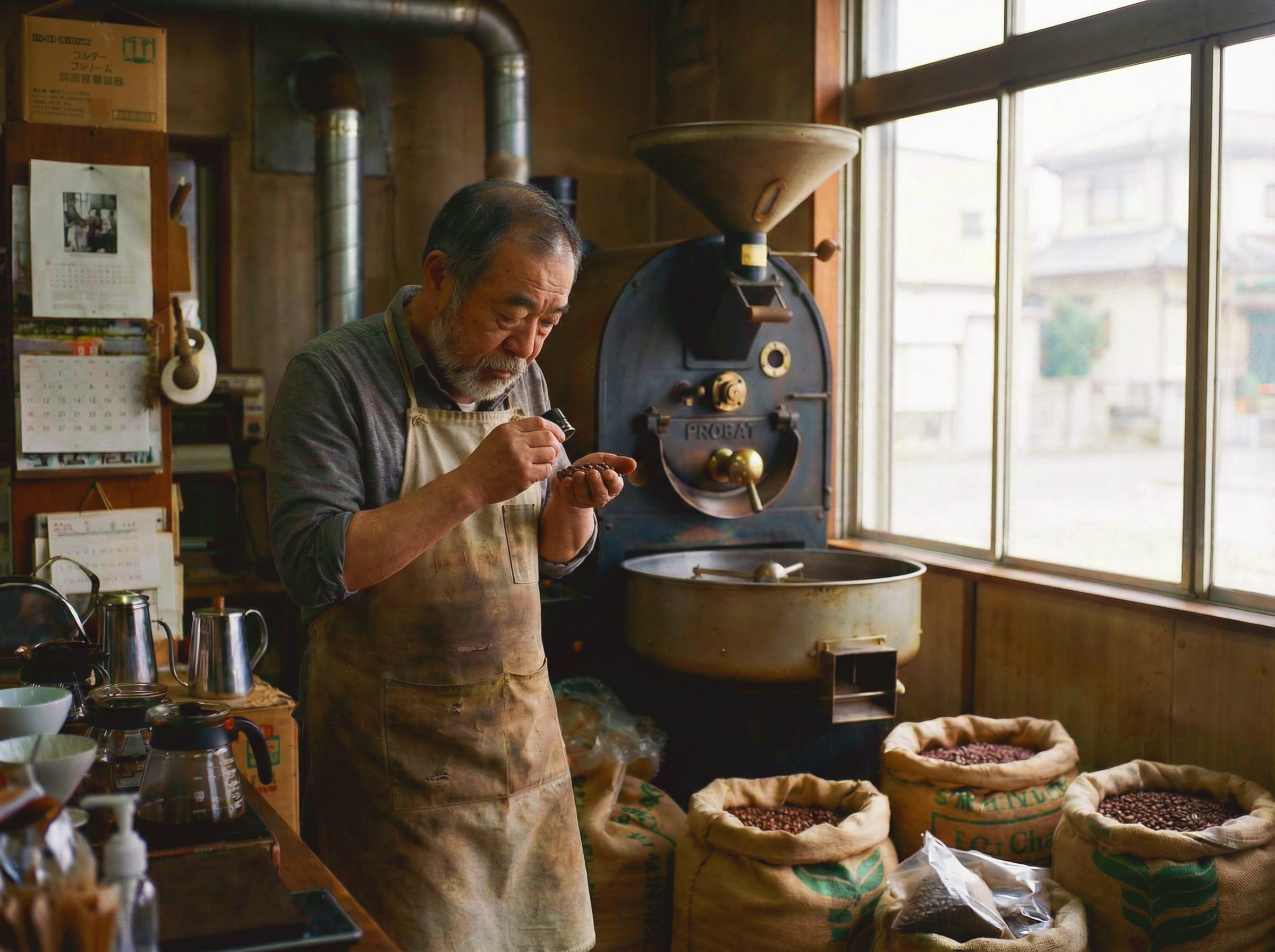 焙煎シーン